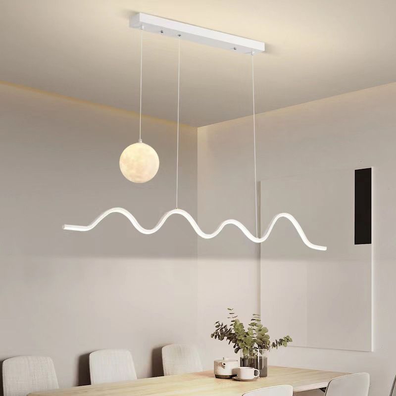 2-Light Modern Island Lighting Golden/Black/White LED Ceiling Light for Bedroom