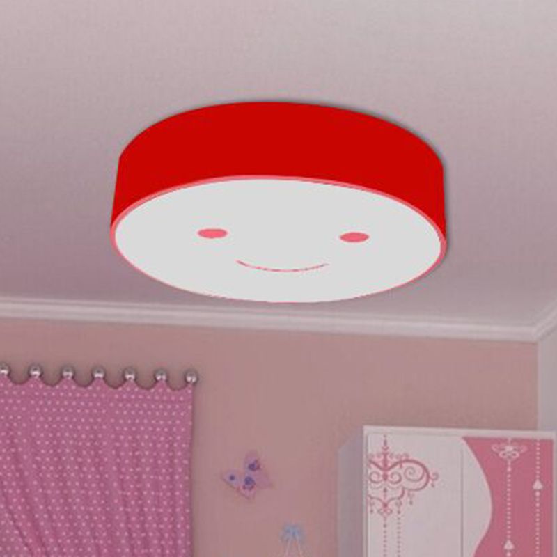 Smiling Face Nursery Flush Ceiling Light Acrylic Kids LED Flush Mount Lighting Fixture