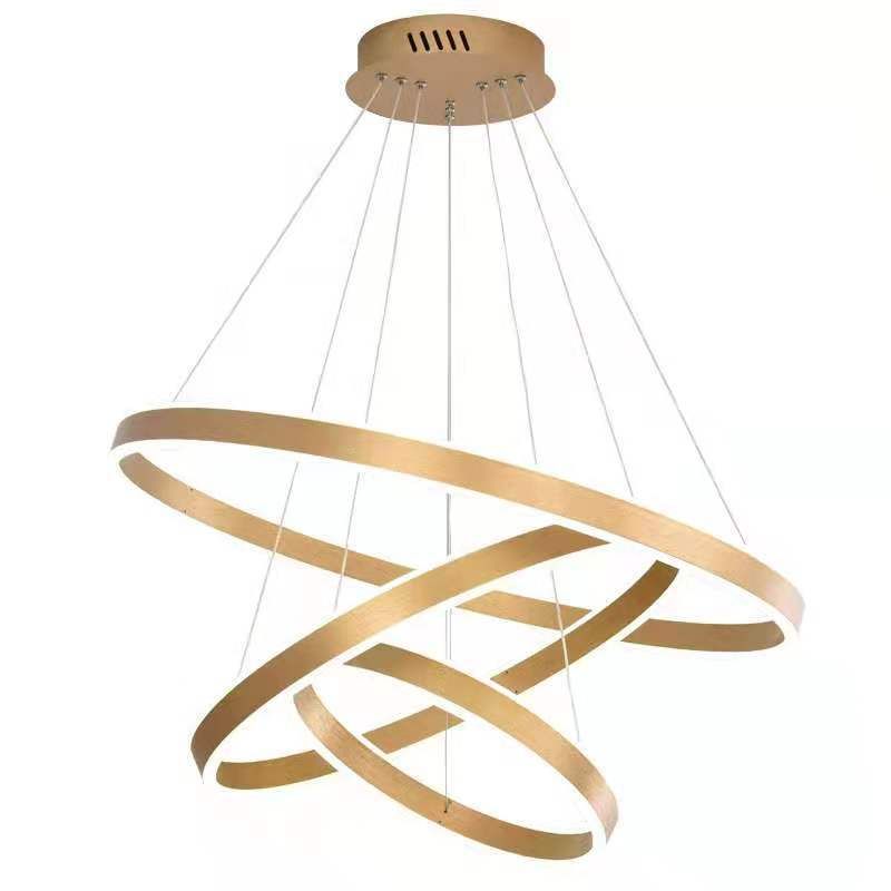Rings Suspended Lighting Fixture Contemporary Style LED Metal Chandelier Lighting