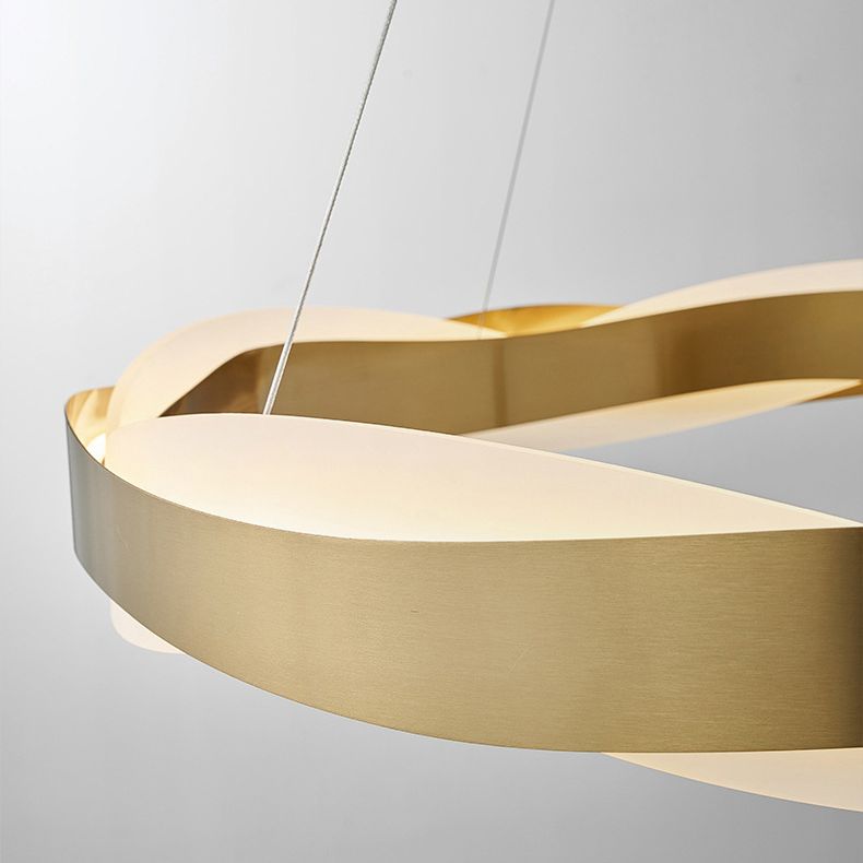 Gold Stainless Steel Hanging Pendant Lights Contemporary Hanging Lamps for Living Room