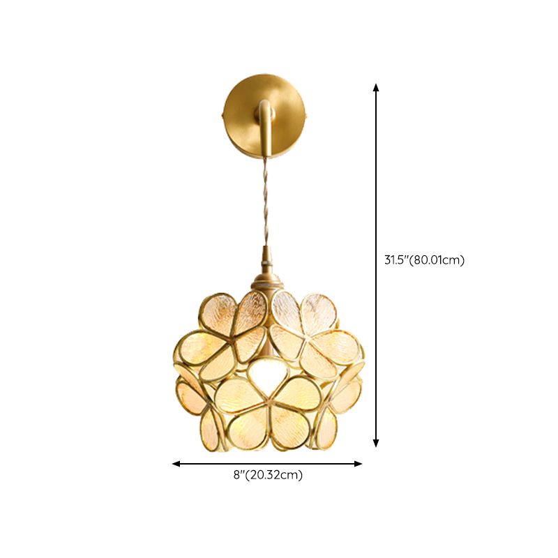 Post Modern 1 - Light Wall Sconce Solid Brass and Glass Wall Lighting Fixture in Gold