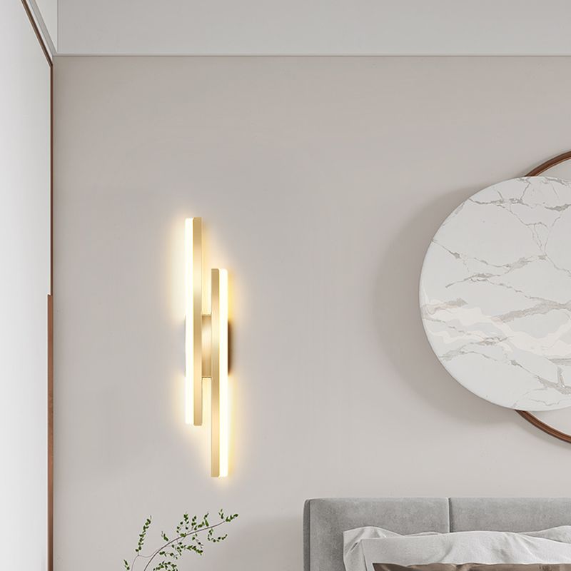 1-LightMulti Linears Shade Wall Sconce Modern Simple Style Wall Lighting in Black