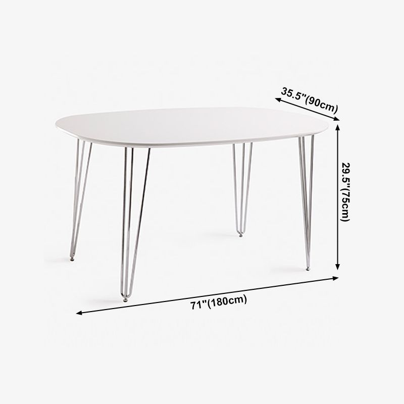 Sintered Stone Modern White Table for Restaurant Oval Dining Table with 4 Legs