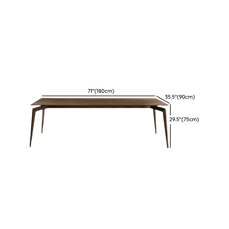 Modern Rectangular Dark Brown Wooden Dining Table with 4 Foot