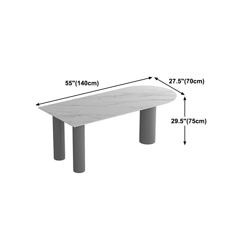 Mesa de comedor con tapa de piedra sinterizada de forma libre, mesa moderna con base de metal