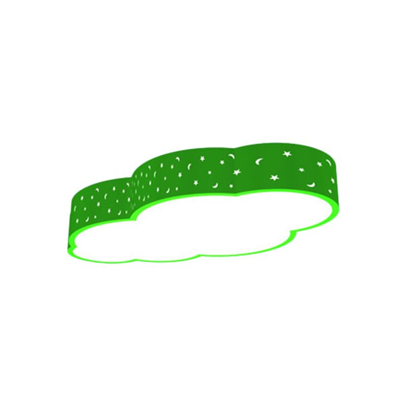 18 "/20.5" W Kindergarten LED Flushmount Kid bianco/giallo/blu plafoniera con Cloud Acrilic Shade