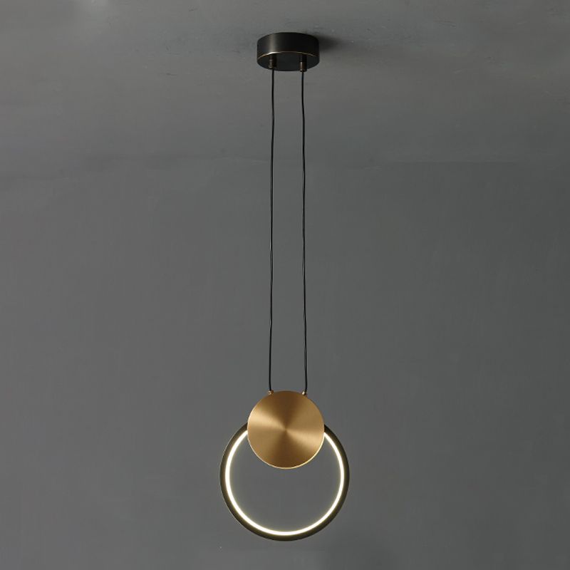 Moderne artistieke LED hanglamp Koper Lineaire hangende lamp met acrylschaduw