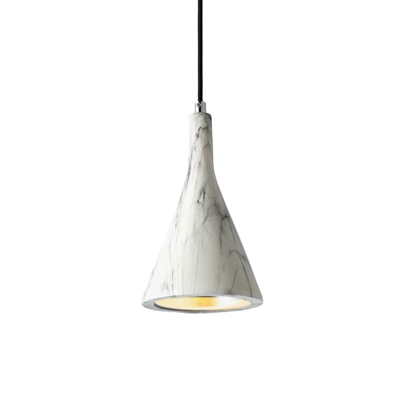 Luz de techo de colgante de trompeta Cemento nórdico 1 claro negro/blanco/marrón Luz colgante