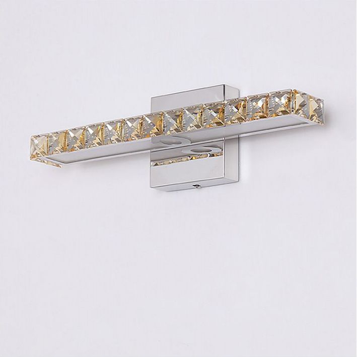 Rectangular LED Vanity Lamp Modern Minimalist Style Crystal Single Vanity Light