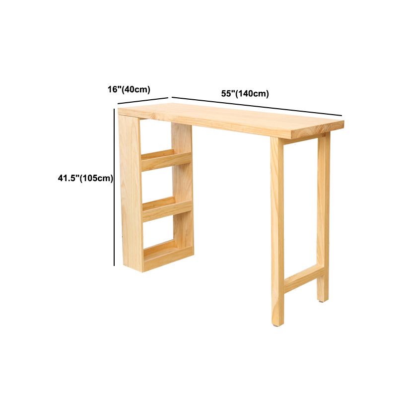 Industrial Bar Table Set 1/2/3 Pieces Rectangle Pine Wood Counter Table for Living Room