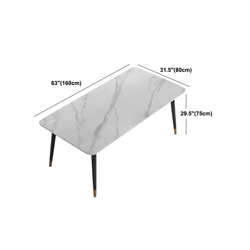 Modern Rectangle 1/2/5/7 Pieces Dining Set Stone Top Legs Indoor Dinette Set