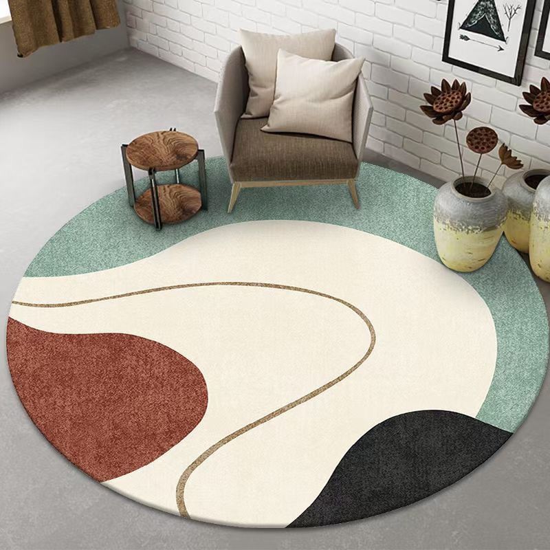 Light Brown Color Piece Rug Polyester Nordic Rug Stain Resistant Rug for Home Decor