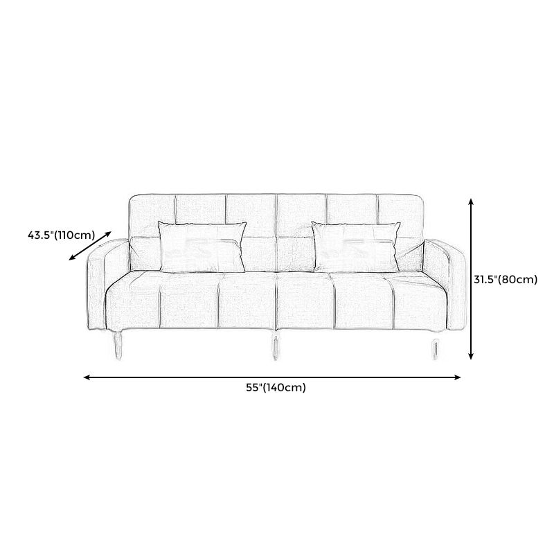 Transitional modern moderno sciolto di divano a braccio quadrato di lino con scorrimento