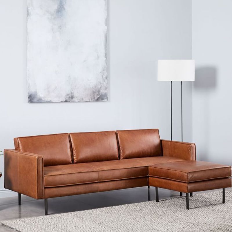 Braune Leder -Sofa -Möbel losen Rücken quadratischer Arm Liebesseat