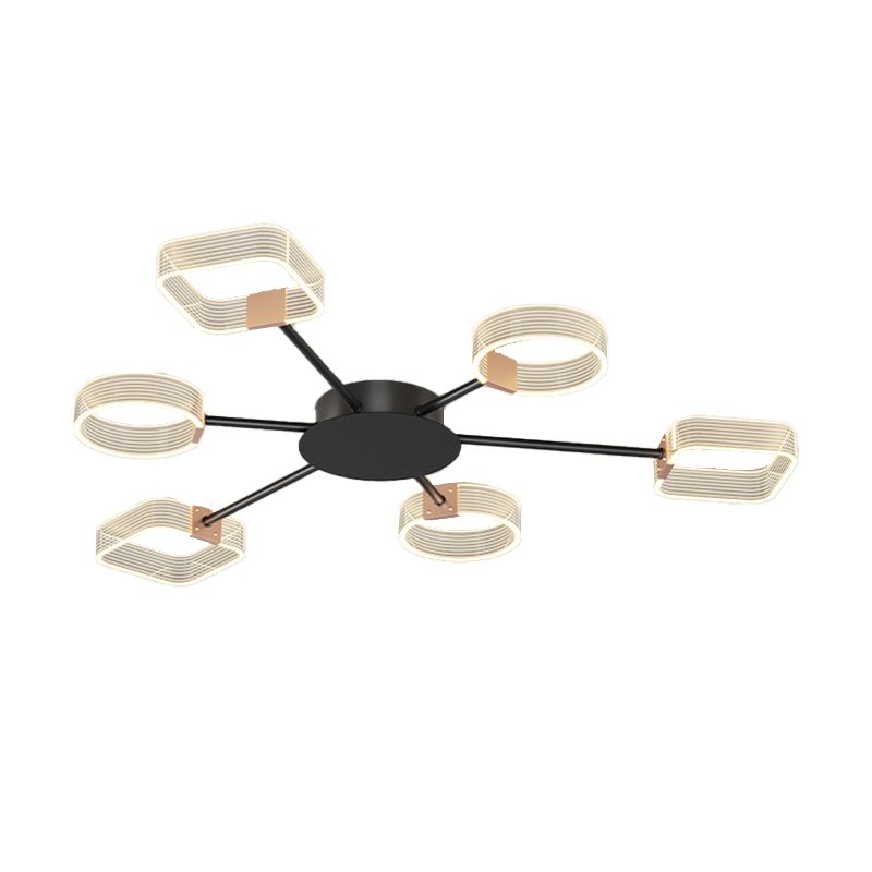 Nordic Style Metal Ceiling Light Geometry Shape Ceiling Lamp for Bedroom