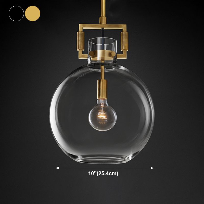 Stile industriale sospeso a sospensione vetro trasparente 1 testa a testa leggera per il ristorante Cafe