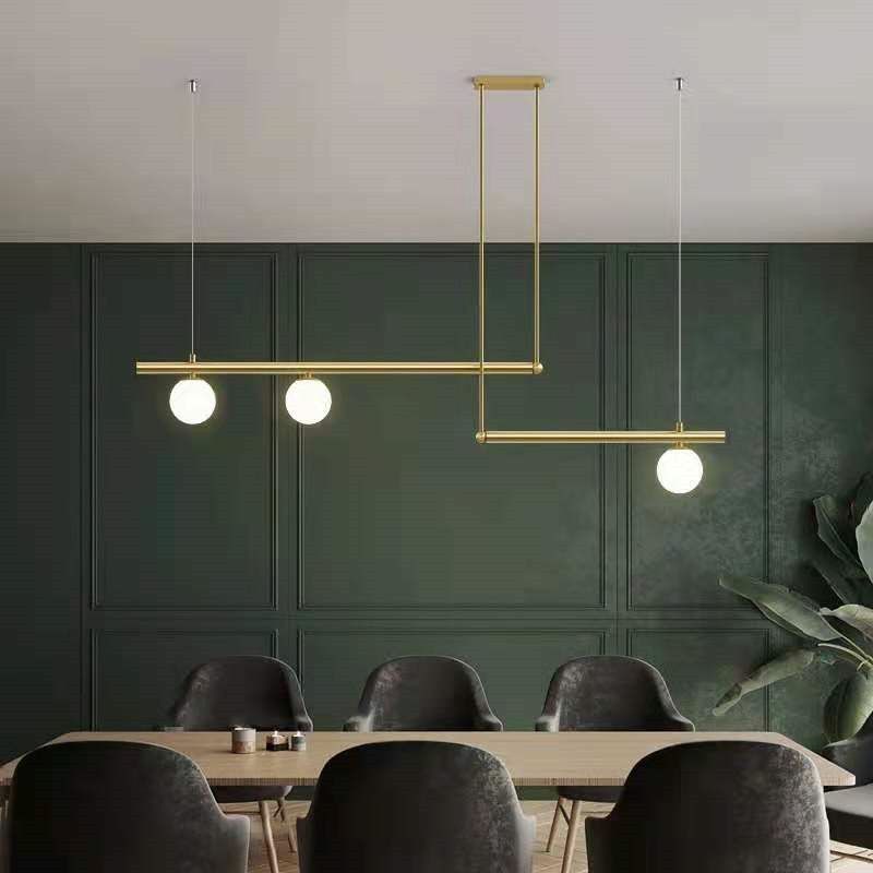 Sphere Island Lights Modernismus Glas Anhänger Licht in Gold für Esszimmer