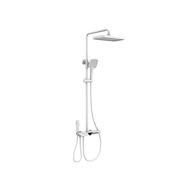 Wall Mounted Modern Square Metal Shower Adjustable Shower Head Shower Faucet