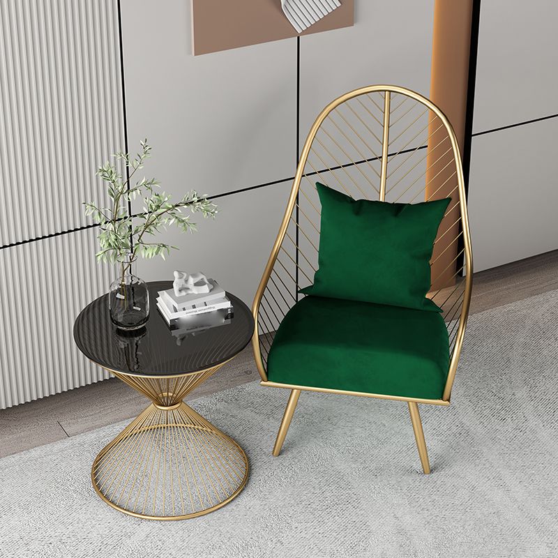 Glam Armless with Pillow Fixed Back Basic Four Leg Parsons Chair