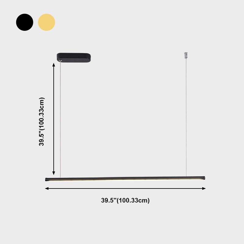 Style moderne en forme linéaire îlot clair métal monomoteur d'éclairage léger de l'île