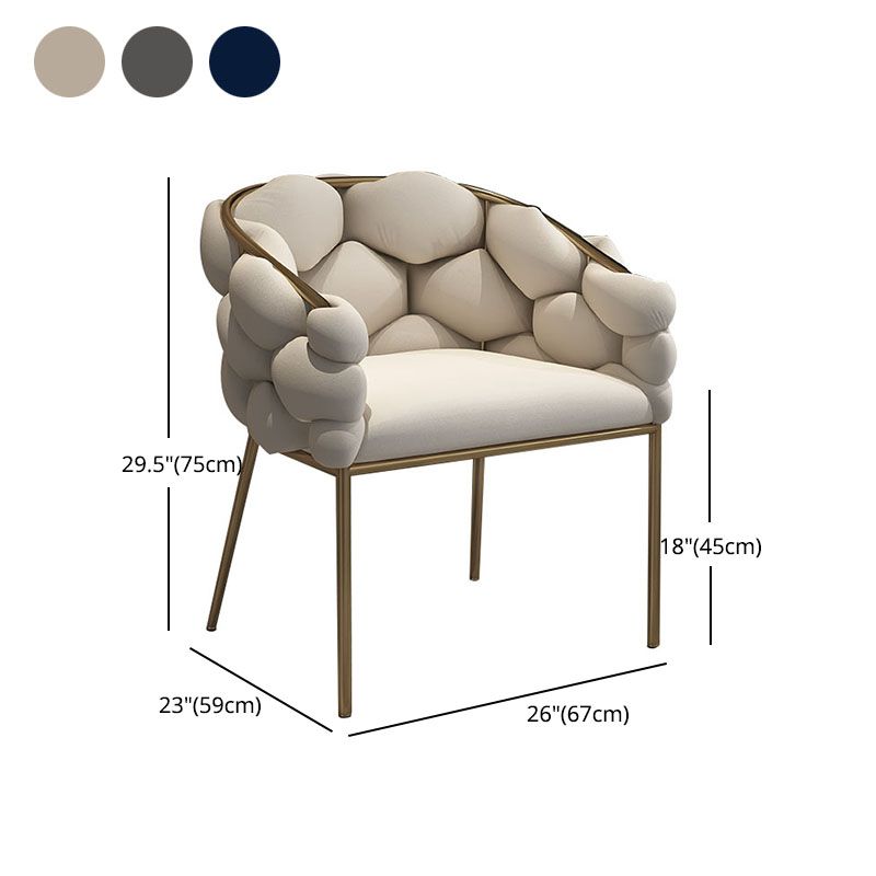 Nordic Style Upholstered Armless Dining Chairs Solid Back Chair for Home