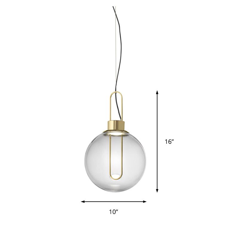 Sphere colgante modernista vidrio transparente 1 oro claro/cromo/oro rosa luz de techo colgante en luz blanca