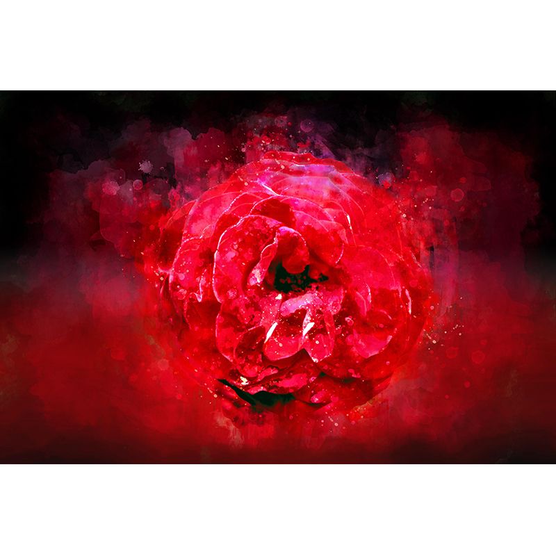 Modern Watercolor Flower Mural Wallpaper for Ceiling Customised Wall Decor in Pastel Color