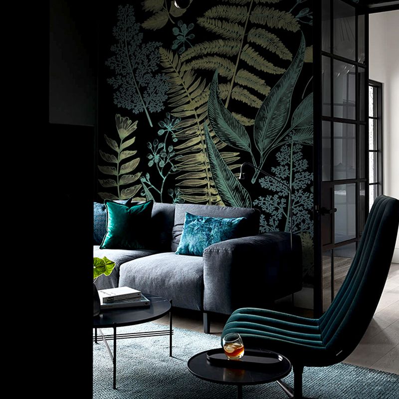 Simplicity Tropical Leaves Wall Covering Guest Room Wall Mural Decal, Made to Measure