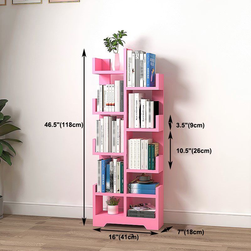 Scandinavian Manufactured Wood Geometric Bookshelf Vertical Open Bookshelf