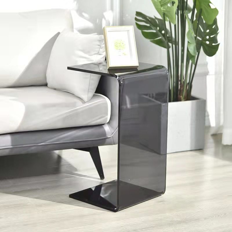 Modern Style Black/tan/transparent Acrylic Rectangular Material Side Table