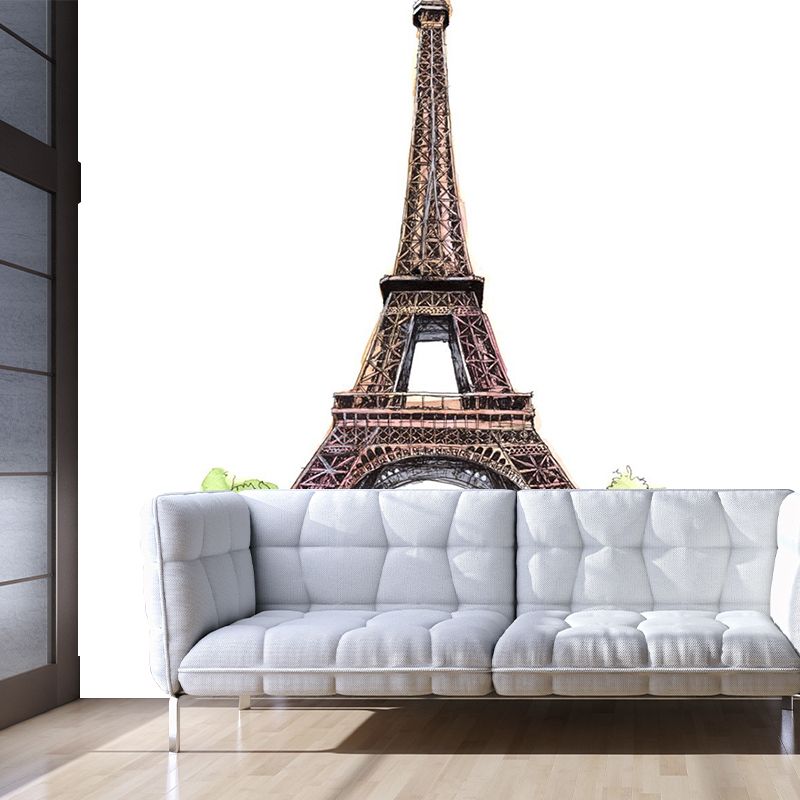 Pastel Watercolor Landmark Wall Mural Architecture Modern Moisture Resistant Wall Decor