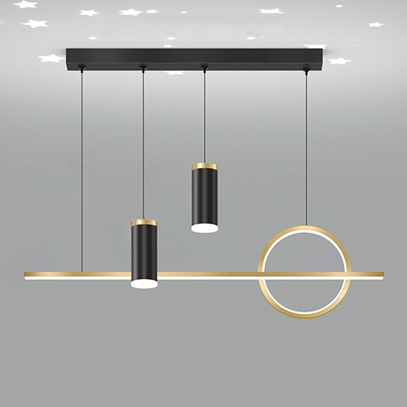 Contemporary Style Linear Island Lighting Metal 4 Light Island Light Fixtures