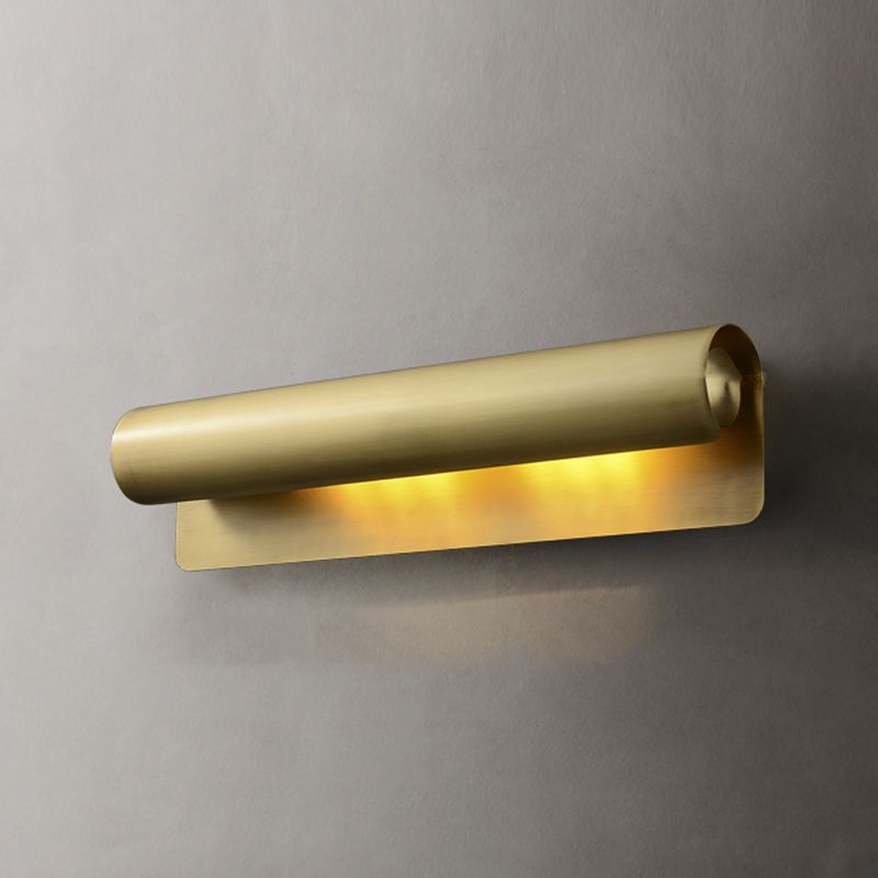 Iluminación de pared de medio cilindro de metal estilo moderno de luces múltiples lámparas de pared en latón