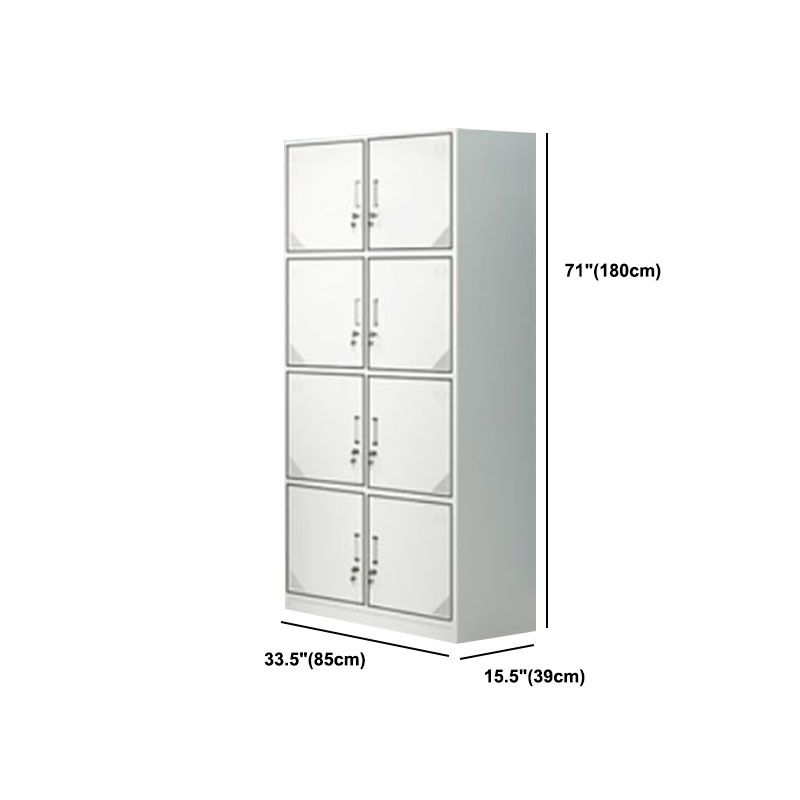 Contemporary Style Steel Wardrobe White Colour Wardrobe Closet with Lock