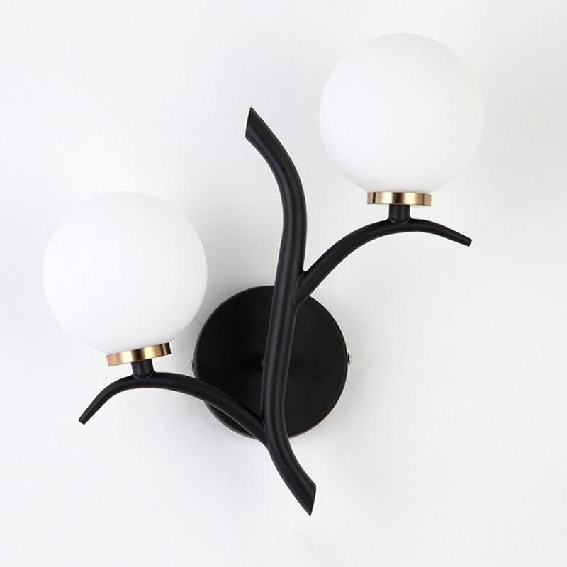 Glass Ball Shade Wall Lighting Fixtures Simple Wall Light Sconce for Bedroom