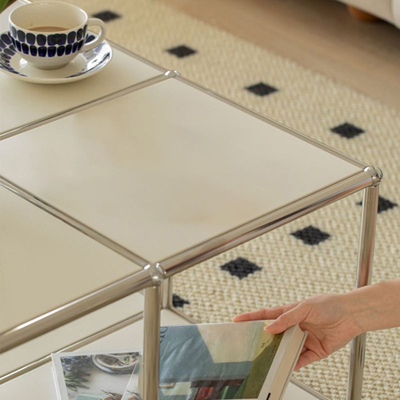 Contemporary Style Coffee Cocktail Table Metal 4 Legs Coffee Table