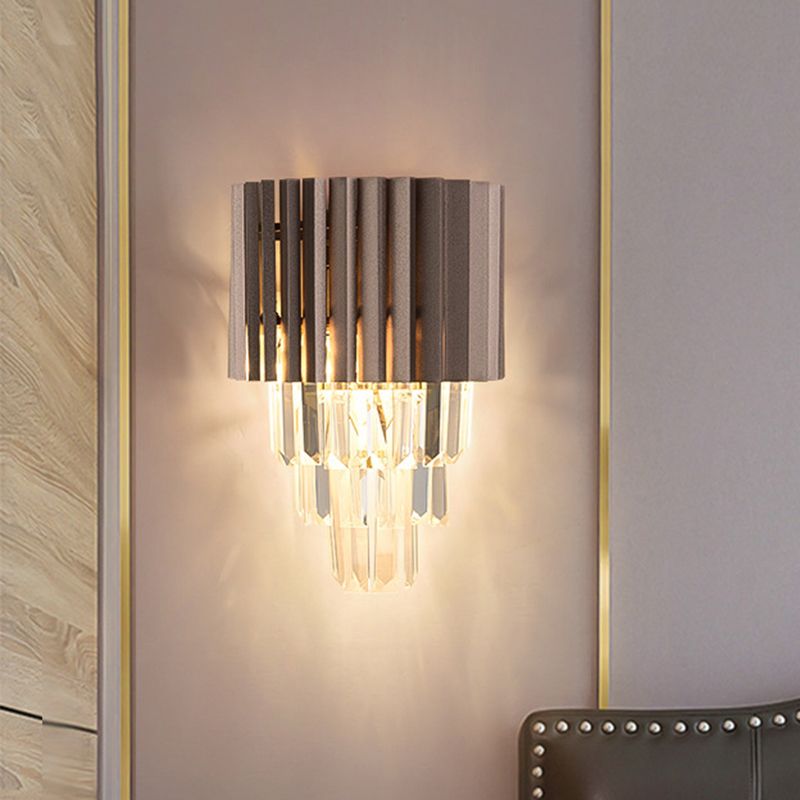 Lumière murale en cristal k9 modernisme 2 têtes d'éclairage mural de chambre à coucher en noir