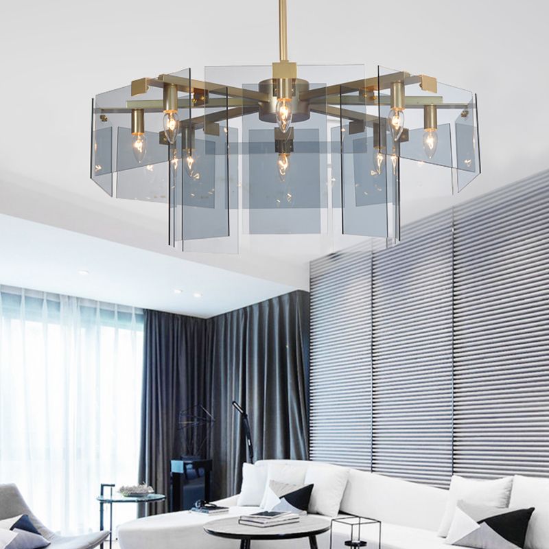 Moderner Stil Gold Kronleuchter Leuchte Geometrie Formglas hängendes Licht