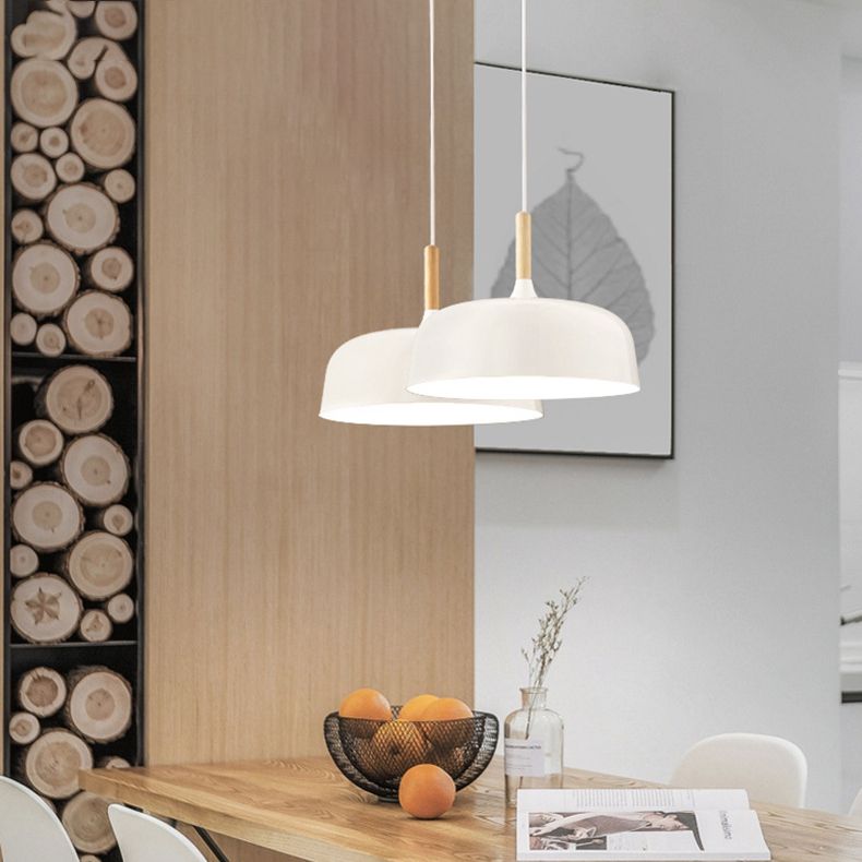 Moderne nordische einzelne hängende leichte Aluminiumkuppel -Makkaron -Hängelampe für Esszimmer