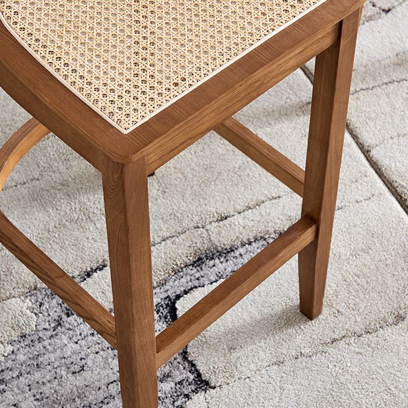 Contemporary Wood Kitchen Dining Room Stool Low Back Bar Armless Stool