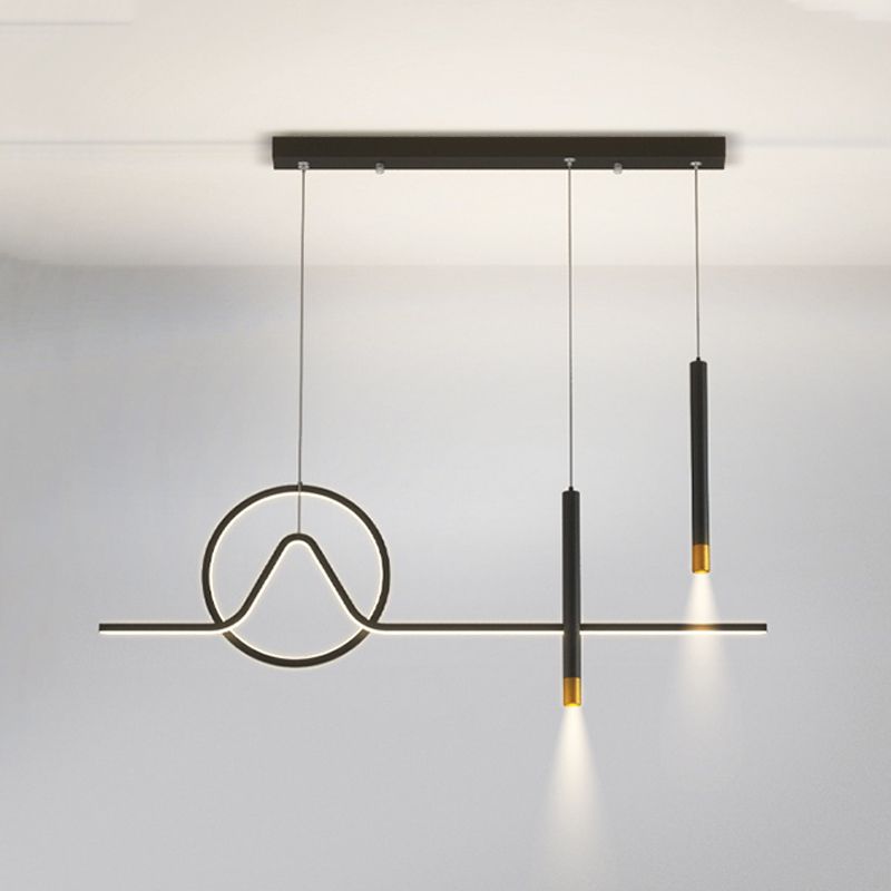 Multiple-Light Geometric Island Pendant Lights Modern Metal Island Pendant Lighting