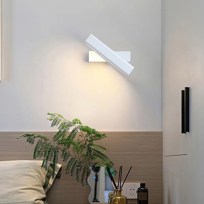 Rotatable Metal & Wood Wall Light 1 - Light LED Wall Sconce in Black / White
