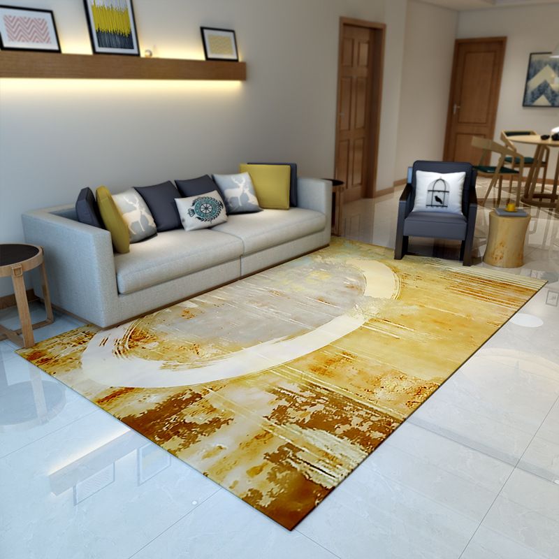 Contemporary Rug Abstract Pattern Basic Area Rug Polyester Anti-Slip Rug for Living Room