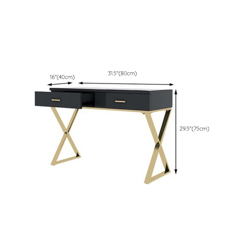 Glam 29.52 " Height 2-Drawer Makeup Table Wooden Vanity Stool