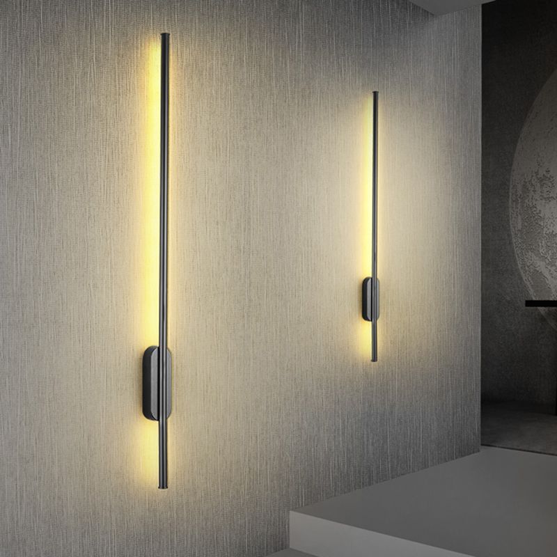 Simplicity Bar wandverlichting armatuur metalen LED Slaapkamer Wandspoelwand SCONCE in zwart, warm/wit licht