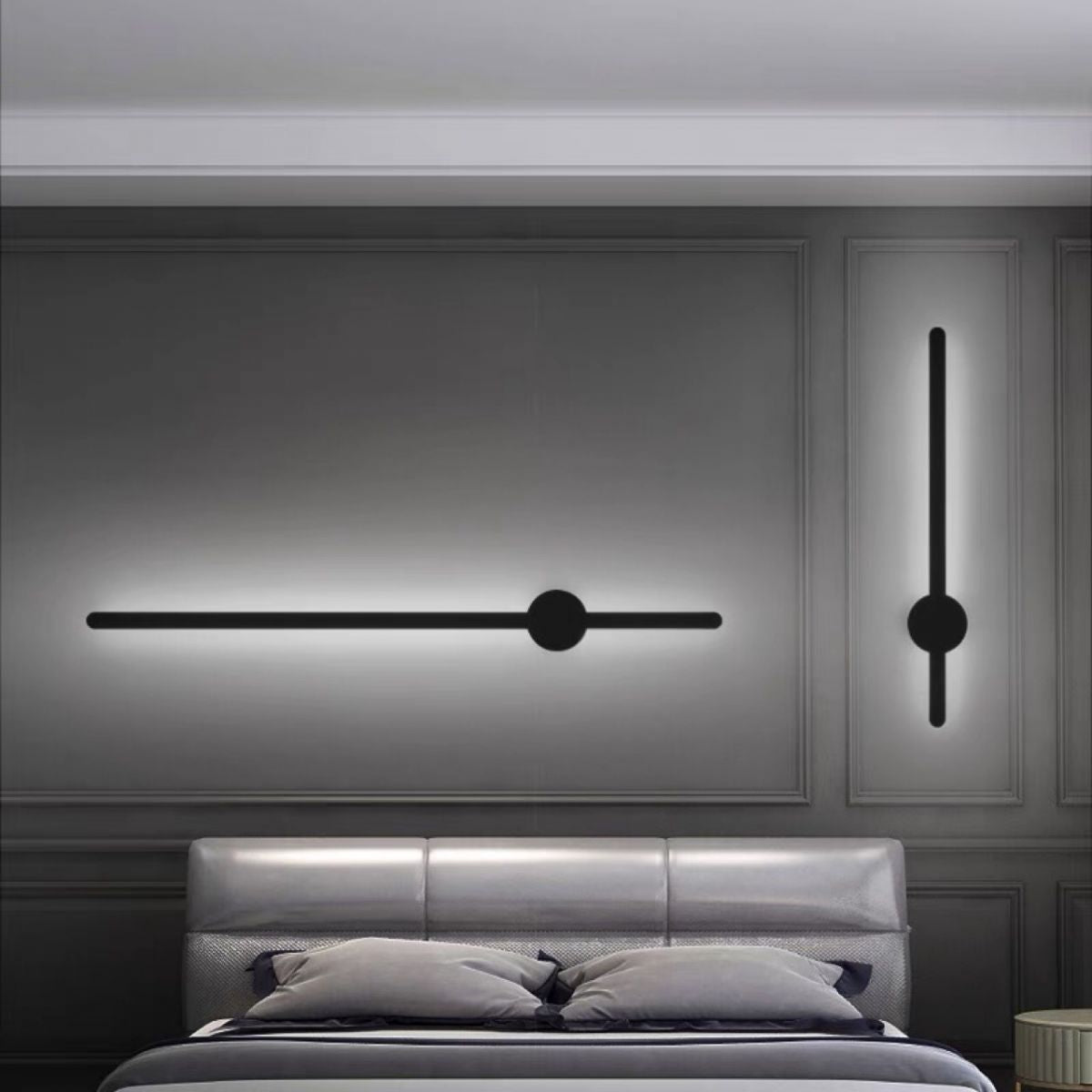 Metal Linear Shape Wall Mount Lighting Modern 1-Light Wall Mount Light Fixture in Black