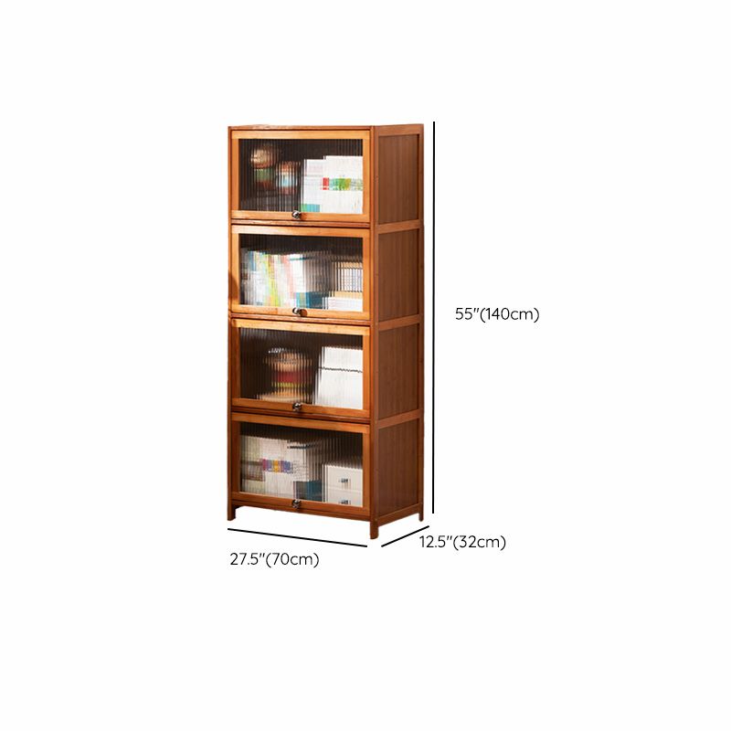 Contemporary Brown Accent Cabinet with Acrylic Doors Rectangle Cabinet