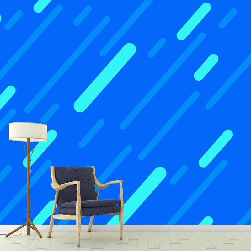 Bright Color Geometric Shapes Mural Stain-Proof Modern Living Room Wall Art, Made to Measure