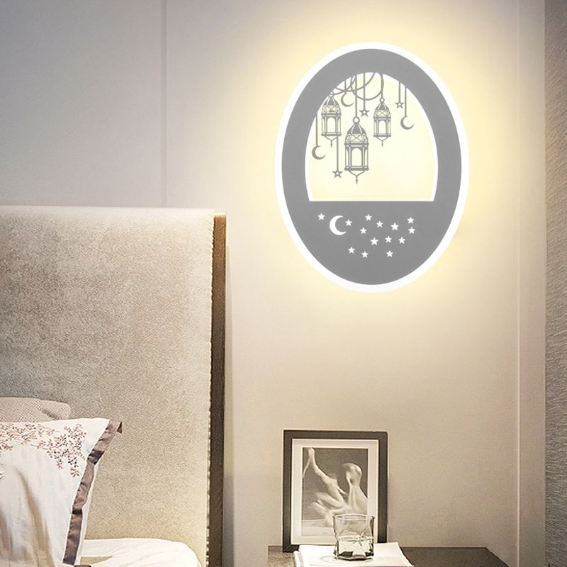 1-Light LED Wall Sconce Light Modern Oval Wall Mount Light for Living Room
