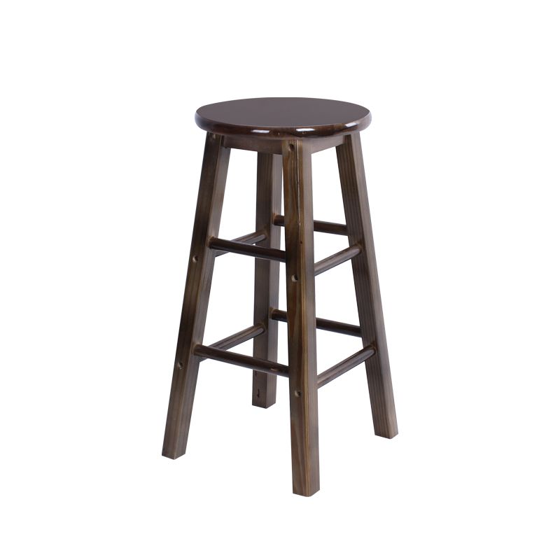 Modern Armless Counter Stool Wood Household Bar Stool with Pedal